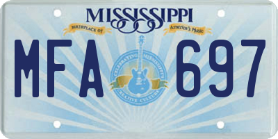 MS license plate MFA697