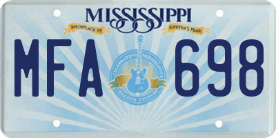 MS license plate MFA698