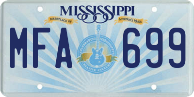 MS license plate MFA699