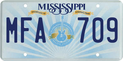 MS license plate MFA709