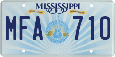 MS license plate MFA710
