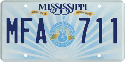 MS license plate MFA711