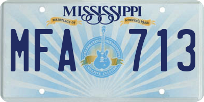MS license plate MFA713