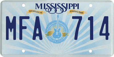 MS license plate MFA714