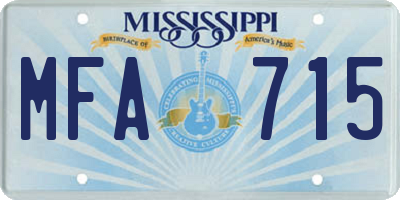 MS license plate MFA715