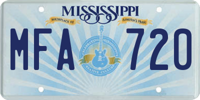 MS license plate MFA720