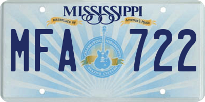 MS license plate MFA722