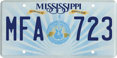 MS license plate MFA723