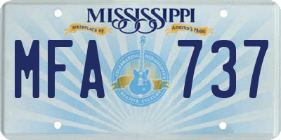 MS license plate MFA737