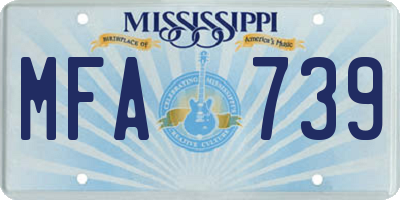 MS license plate MFA739