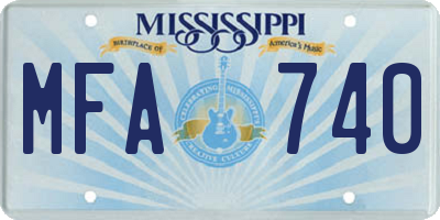 MS license plate MFA740