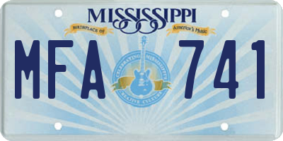MS license plate MFA741