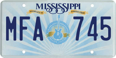 MS license plate MFA745