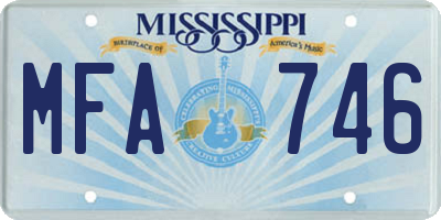 MS license plate MFA746
