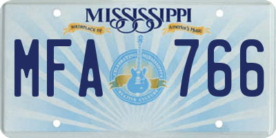 MS license plate MFA766