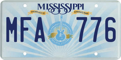 MS license plate MFA776