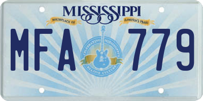 MS license plate MFA779