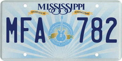 MS license plate MFA782