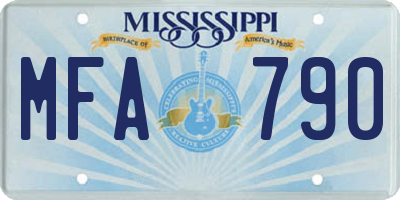 MS license plate MFA790