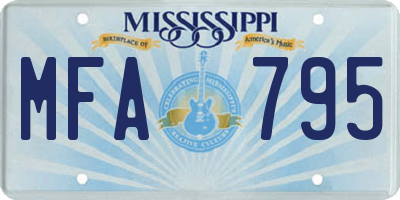 MS license plate MFA795
