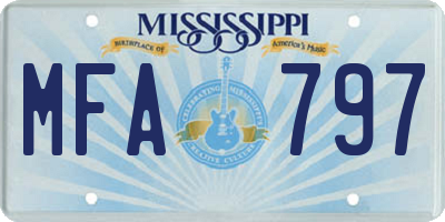 MS license plate MFA797