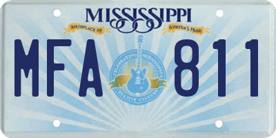 MS license plate MFA811