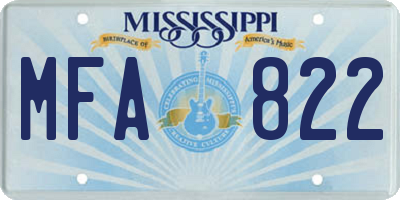 MS license plate MFA822