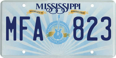 MS license plate MFA823