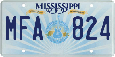 MS license plate MFA824