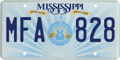 MS license plate MFA828