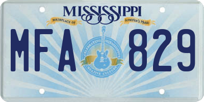 MS license plate MFA829