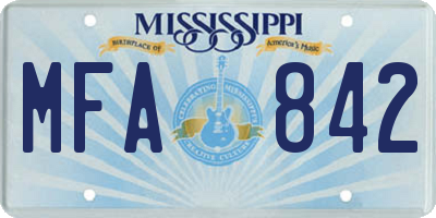 MS license plate MFA842