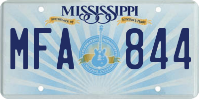 MS license plate MFA844