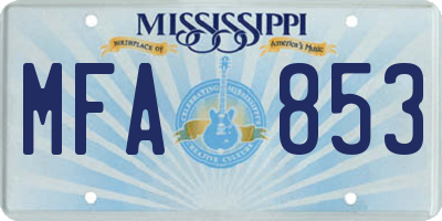 MS license plate MFA853