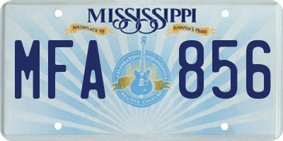 MS license plate MFA856