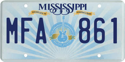 MS license plate MFA861