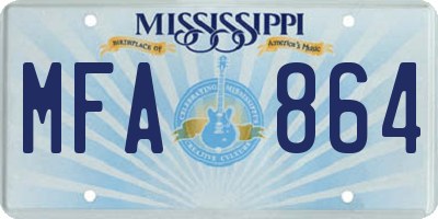 MS license plate MFA864