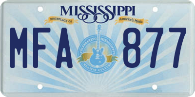 MS license plate MFA877
