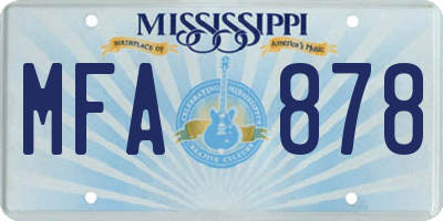 MS license plate MFA878