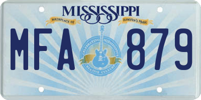 MS license plate MFA879