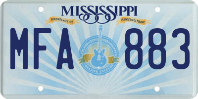 MS license plate MFA883