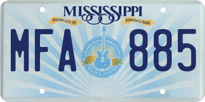 MS license plate MFA885