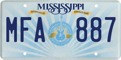 MS license plate MFA887