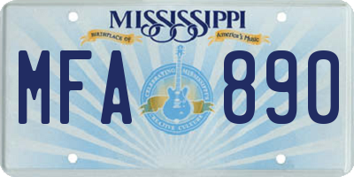 MS license plate MFA890
