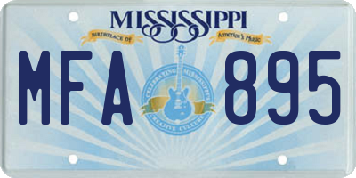 MS license plate MFA895