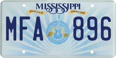 MS license plate MFA896