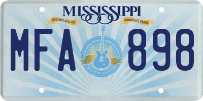 MS license plate MFA898