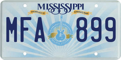 MS license plate MFA899