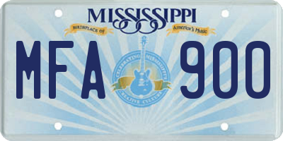 MS license plate MFA900