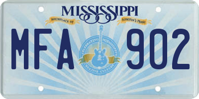 MS license plate MFA902